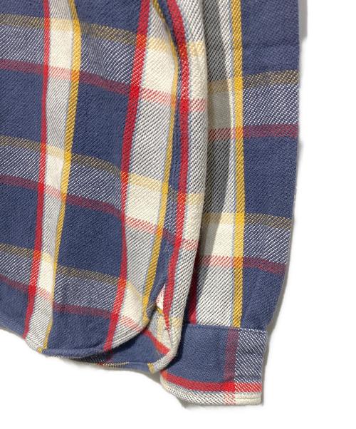 WAREHOUSE（ウエアハウス）WAREHOUSE (ウエアハウス) ネルシャツ ネイビー×ホワイト サイズ:15-15 1/2の古着・服飾アイテム