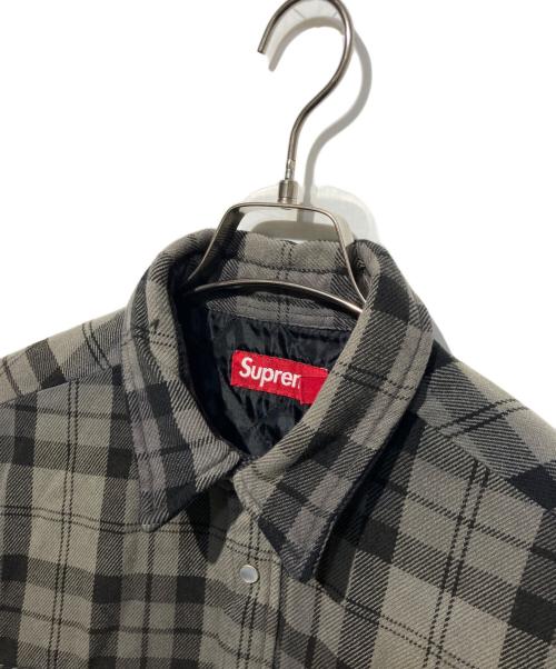SUPREME（シュプリーム）SUPREME (シュプリーム) QUILTED FLANNEL SHIRT グレー サイズ:Sの古着・服飾アイテム