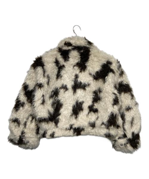 THE TOE（ザ・トゥー）THE TOE (ザ・トゥー) Breite Shaggy Jacket ホワイト×ブラウン サイズ:Sの古着・服飾アイテム