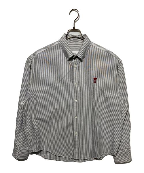 AMI PARIS（アミ パリス）AMI PARIS (アミ パリス) ボクシーフィットシャツ グレー サイズ:XSの古着・服飾アイテム