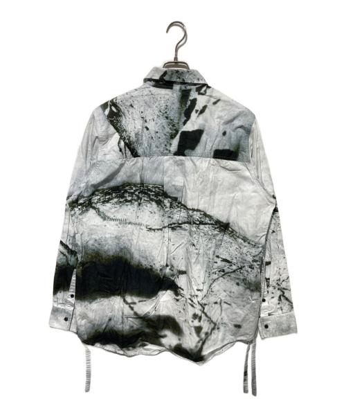 SOSHIOTSUKI（ソウシ オオツキ）SOSHIOTSUKI (ソウシ オオツキ) KIMONO BREASTED SHIRTS ホワイト×グリーン サイズ:44の古着・服飾アイテム