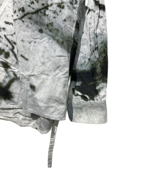 SOSHIOTSUKI（ソウシ オオツキ）SOSHIOTSUKI (ソウシ オオツキ) KIMONO BREASTED SHIRTS ホワイト×グリーン サイズ:44の古着・服飾アイテム