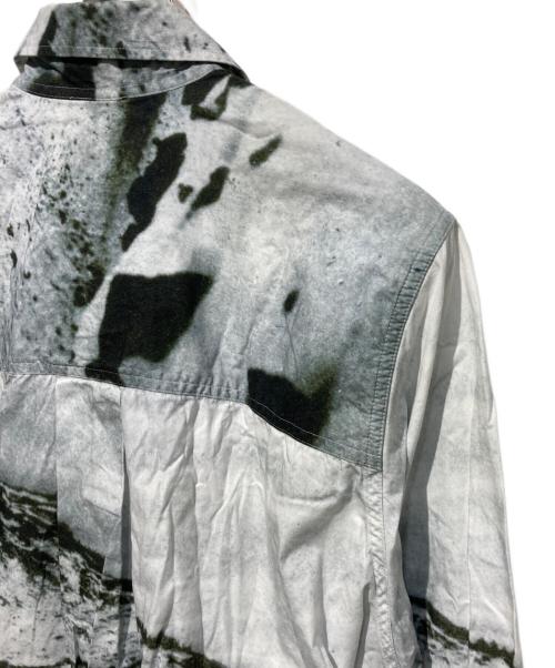 SOSHIOTSUKI（ソウシ オオツキ）SOSHIOTSUKI (ソウシ オオツキ) KIMONO BREASTED SHIRTS ホワイト×グリーン サイズ:44の古着・服飾アイテム