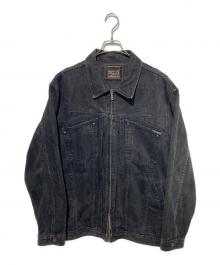 MARITHE+FRANCOIS GIRBAUD（マリテフランソワジルボー）の古着「00s ジップアップデニムジャケット」｜ブラック