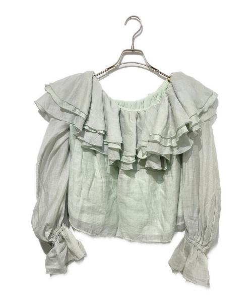 sheller（シェリエ）sheller (シェリエ) 2way ruffle flill blouse グリーン サイズ:Freeの古着・服飾アイテム