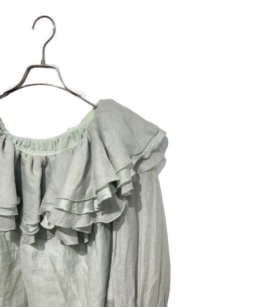sheller（シェリエ）sheller (シェリエ) 2way ruffle flill blouse グリーン サイズ:Freeの古着・服飾アイテム