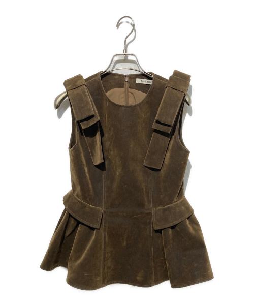 THE TOE（ザ・トゥー）THE TOE (ザ・トゥー) Dachau Sleeveless Peplum ブラウン サイズ:Ｓの古着・服飾アイテム