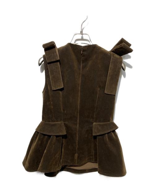 THE TOE（ザ・トゥー）THE TOE (ザ・トゥー) Dachau Sleeveless Peplum ブラウン サイズ:Ｓの古着・服飾アイテム