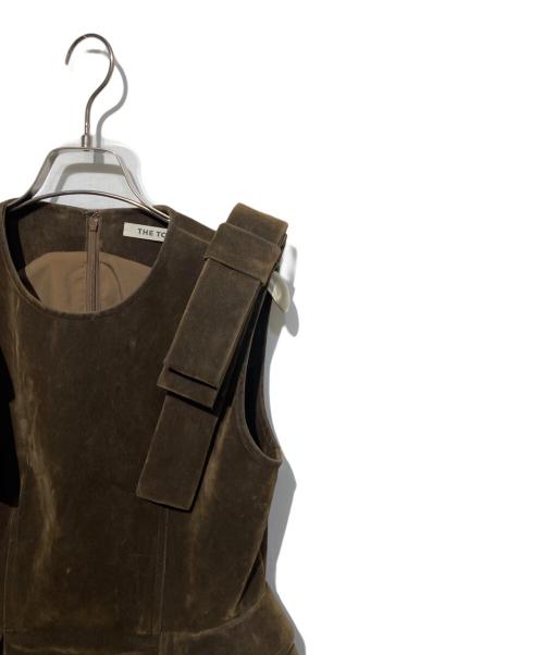 THE TOE（ザ・トゥー）THE TOE (ザ・トゥー) Dachau Sleeveless Peplum ブラウン サイズ:Ｓの古着・服飾アイテム