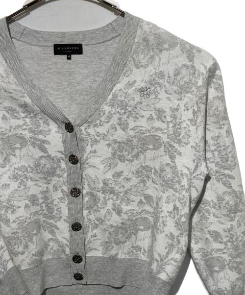 St ANDREWS（セントアンドリュース）St ANDREWS (セントアンドリュース) 総柄カーディガン グレー サイズ:Mの古着・服飾アイテム