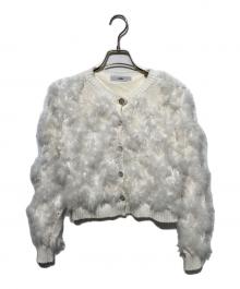 sheller（シェリエ）の古着「Feather fur cardigan」｜ホワイト