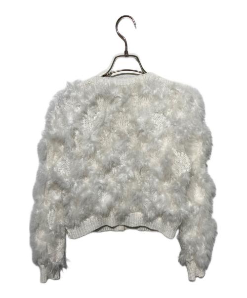 sheller（シェリエ）sheller (シェリエ) Feather fur cardigan ホワイト サイズ:Freeの古着・服飾アイテム