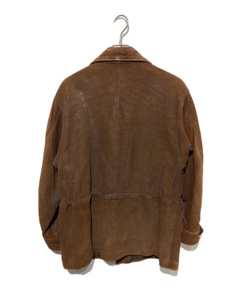 GIORGIO ARMANI（ジョルジオアルマーニ）GIORGIO ARMANI (ジョルジオアルマーニ) レザーハーフコート ブラウン サイズ:48の古着・服飾アイテム