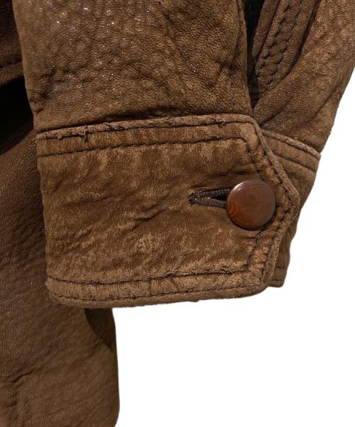 GIORGIO ARMANI（ジョルジオアルマーニ）GIORGIO ARMANI (ジョルジオアルマーニ) レザーハーフコート ブラウン サイズ:48の古着・服飾アイテム