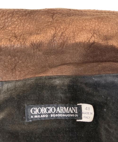 GIORGIO ARMANI（ジョルジオアルマーニ）GIORGIO ARMANI (ジョルジオアルマーニ) レザーハーフコート ブラウン サイズ:48の古着・服飾アイテム