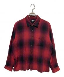 stussy（ステューシー）の古着「LOOSE WEAVE PLAID SHIRT」｜レッド