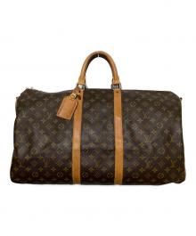 LOUIS VUITTON（ルイ ヴィトン）の古着「ボストンバッグ キーポル・バンドリエール55」｜ブラウン