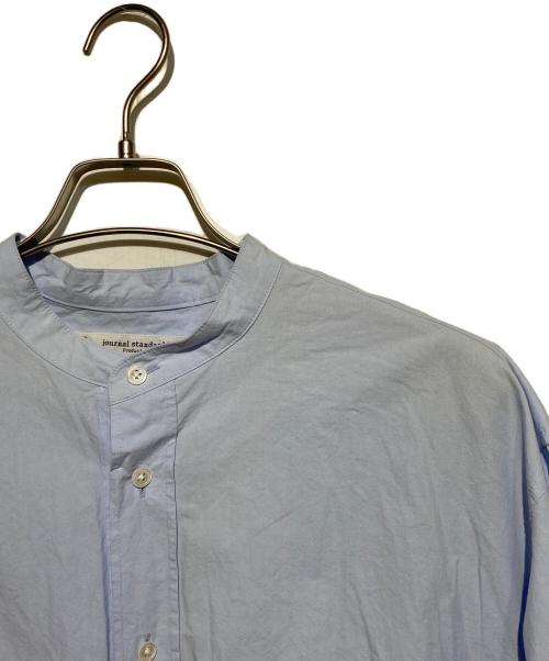 journal standard luxe（ジャーナルスタンダード ラックス）journal standard luxe (ジャーナルスタンダード ラックス) 60コットン スタンドカラーギャザーシャツ サックスブルー サイズ:Freeの古着・服飾アイテム