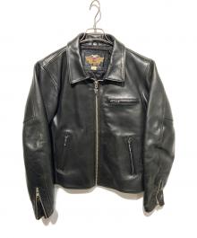 HARLEY-DAVIDSON（ハーレーダビッドソン）の古着「レザーライダースジャケット」｜ブラック