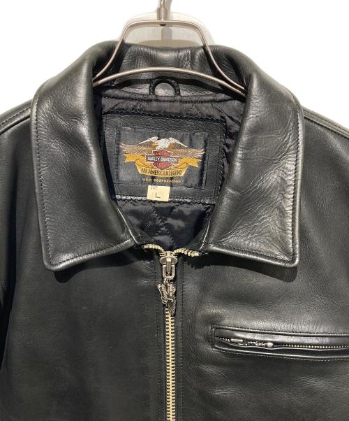 HARLEY-DAVIDSON（ハーレーダビッドソン）HARLEY-DAVIDSON (ハーレーダビッドソン) レザーライダースジャケット ブラック サイズ:Ｌの古着・服飾アイテム
