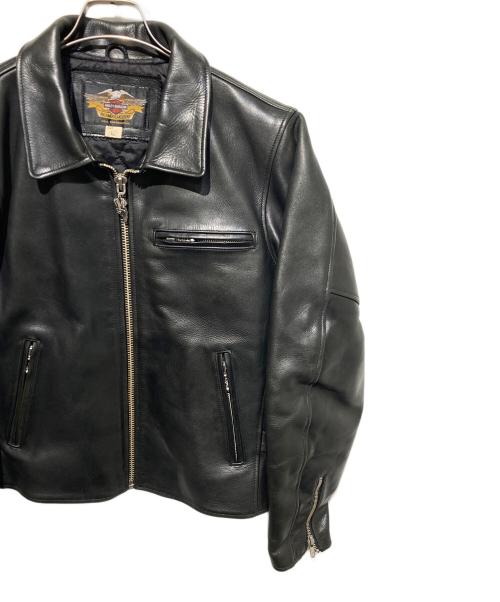 HARLEY-DAVIDSON（ハーレーダビッドソン）HARLEY-DAVIDSON (ハーレーダビッドソン) レザーライダースジャケット ブラック サイズ:Ｌの古着・服飾アイテム