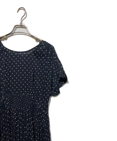ne quittez pas（ヌキテパ）ne quittez pas (ヌキテパ) コットンボイルドットスリーブレスドレス ネイビー サイズ:　の古着・服飾アイテム