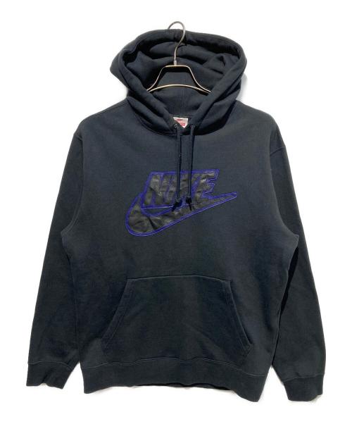NIKE（ナイキ）NIKE (ナイキ) SUPREME (シュプリーム) 19FW Leather Applique Hooded Sweatshirt ブラック サイズ:Mの古着・服飾アイテム