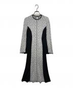Mame Kurogouchiマメクロゴウチ）の古着「Floral Jacquard Fraise Stitch Dres」｜ホワイト×ブラック