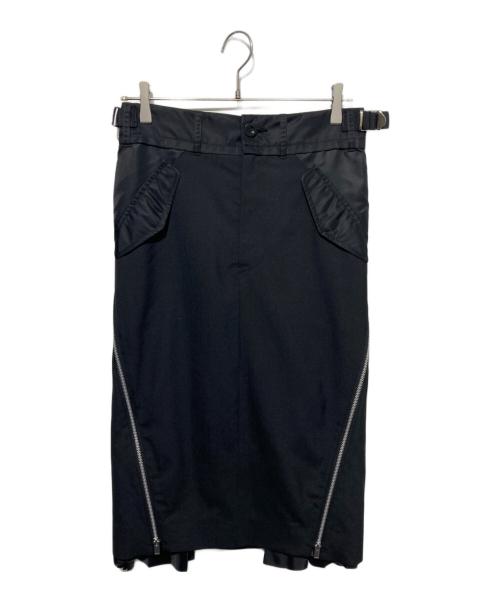 sacai（サカイ）sacai (サカイ) プリーツロングスカート ブラック サイズ:1の古着・服飾アイテム