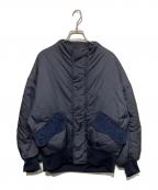 Mame Kurogouchiマメクロゴウチ）の古着「Cording Embroidery Collarless Flight Jacket」｜ネイビー
