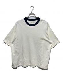blurhms ROOTSTOCK×JOURNAL STANDARD（ブラームスルーツストック×ジャーナルスタンダード）の古着「別注Cotton Rayon 88/12 Trim Tee」｜ホワイト×グリーン
