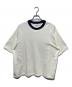 blurhms ROOTSTOCK（ブラームスルーツストック）の古着「別注Cotton Rayon 88/12 Trim Tee」｜ホワイト×グリーン