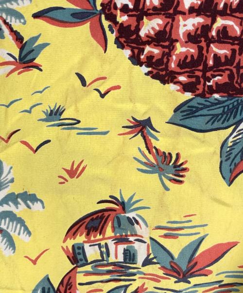 pine mcswine（リアルマッコイズ）Pine Mcswine (リアルマッコイズ) アロハシャツ イエロー サイズ:16 1/2-17の古着・服飾アイテム