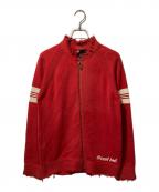 DIESELディーゼル）の古着「ダメージ加工ニットジャケット」｜レッド