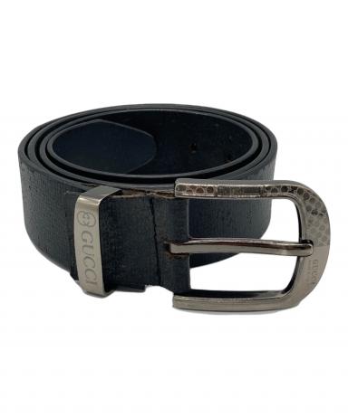 GUCCI グッチ ベルト  黒 【古着】【中古】【送料無料】 中古・古着通販】GUCCI (グッチ) レザーベルト ブラック｜ブランド