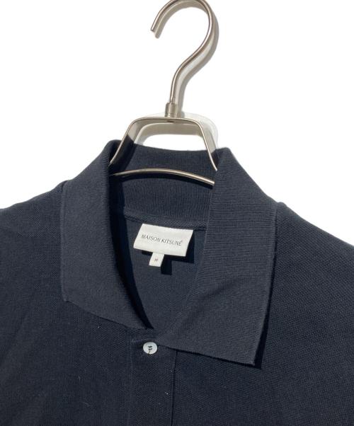 maison kitsune（メゾンキツネ）MAISON KITSUNE (メゾンキツネ) bold fox head patch comfort polo ポロシャツ ブラック サイズ:Mの古着・服飾アイテム