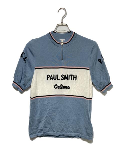 PAUL SMITH（ポールスミス）Paul Smith (ポールスミス) サイクリングストライプ セーター ブルー サイズ:Mの古着・服飾アイテム