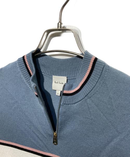 PAUL SMITH（ポールスミス）Paul Smith (ポールスミス) サイクリングストライプ セーター ブルー サイズ:Mの古着・服飾アイテム