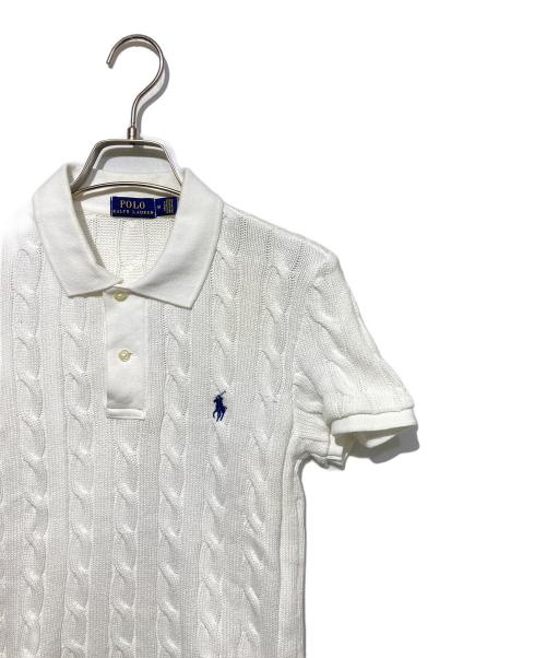 POLO RALPH LAUREN（ポロ・ラルフローレン）POLO RALPH LAUREN (ポロ・ラルフローレン) ケーブルニットポロシャツ ホワイト サイズ:Sの古着・服飾アイテム