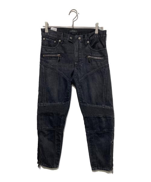 POLO RALPH LAUREN（ポロ・ラルフローレン）POLO RALPH LAUREN (ポロ・ラルフローレン) バイカーデニムパンツ ブラック サイズ:26の古着・服飾アイテム