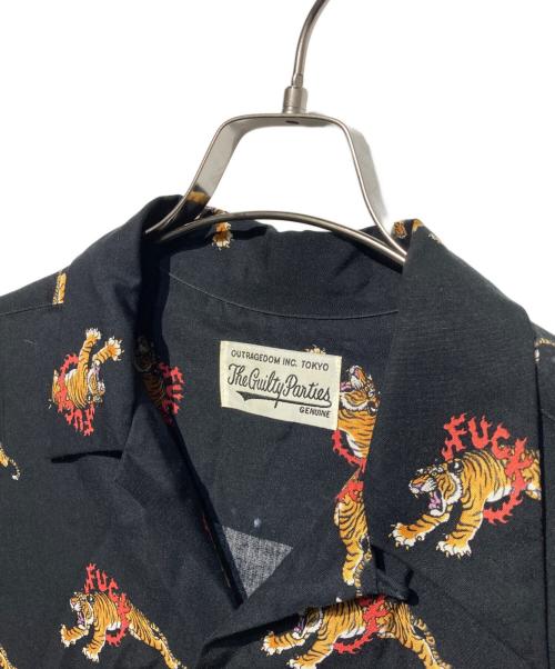 WACKO MARIA（ワコマリア）WACKO MARIA (ワコマリア) TIM LEHI (ティムリーハイ) 虎総柄 HAWAIIAN SHIRT ブラック サイズ:Lの古着・服飾アイテム