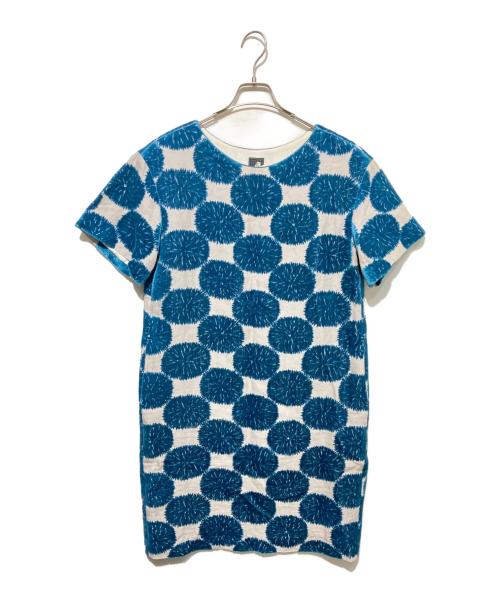 mina perhonen（ミナ ペルホネン）mina perhonen (ミナ ペルホネン) sand flower 総柄ワンピース ブルー サイズ:38の古着・服飾アイテム