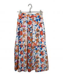 HERALBONY（ヘラルボニー）の古着「フレアスカート「タイトル不明」」｜ホワイト