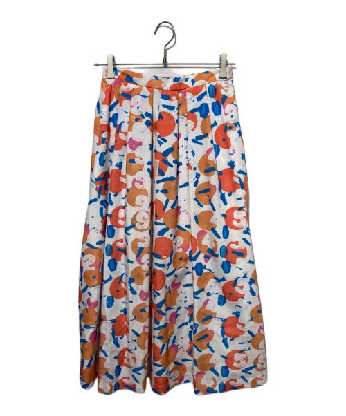 HERALBONY（ヘラルボニー）HERALBONY (ヘラルボニー) フレアスカート「タイトル不明」 ホワイト サイズ:Sの古着・服飾アイテム