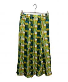 HERALBONY（ヘラルボニー）の古着「サテンスカート「緑の風景」」｜グリーン