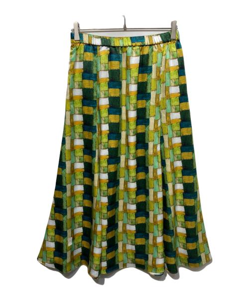 HERALBONY（ヘラルボニー）HERALBONY (ヘラルボニー) サテンスカート「緑の風景」 グリーン サイズ:Mの古着・服飾アイテム