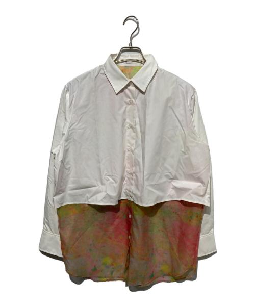 HERALBONY（ヘラルボニー）HERALBONY (ヘラルボニー) オーガンジーレイヤードシャツ「お母さんありがとう」 ホワイト サイズ:Freeの古着・服飾アイテム