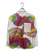 HERALBONYヘラルボニー）の古着「バンドカラーシャツ「タイトル不明」」｜ホワイト