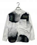 HERALBONYヘラルボニー）の古着「バンドカラーシャツ「タイトル不明」」｜ホワイト