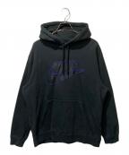 SUPREME×NIKEシュプリーム×ナイキ）の古着「19FW Leather Applique Hooded Sweatshirt」｜ブラック